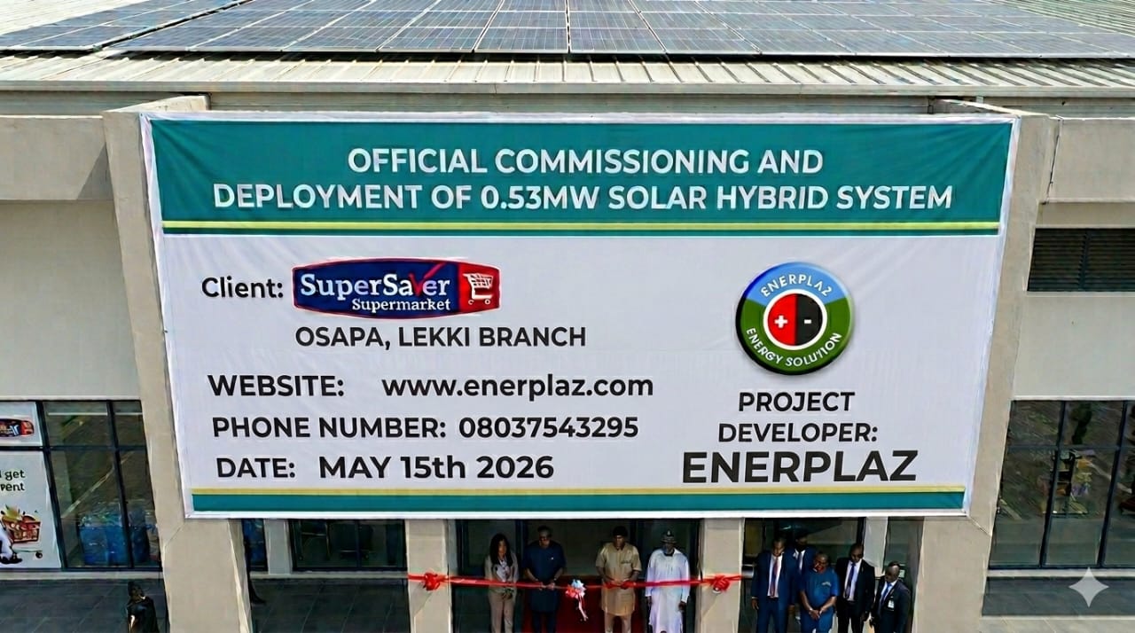 Solar panels installed across a commercial rooftop in Lagos